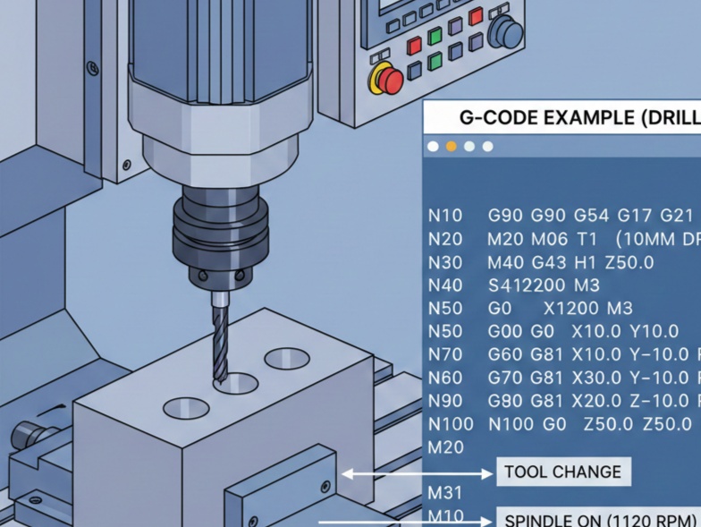 G-code Example for Drilling Holes