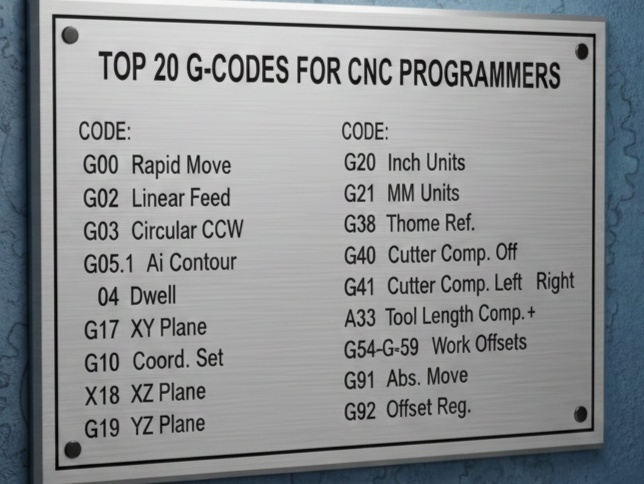 Top 20 G-Codes Every CNC Programmer Should Know