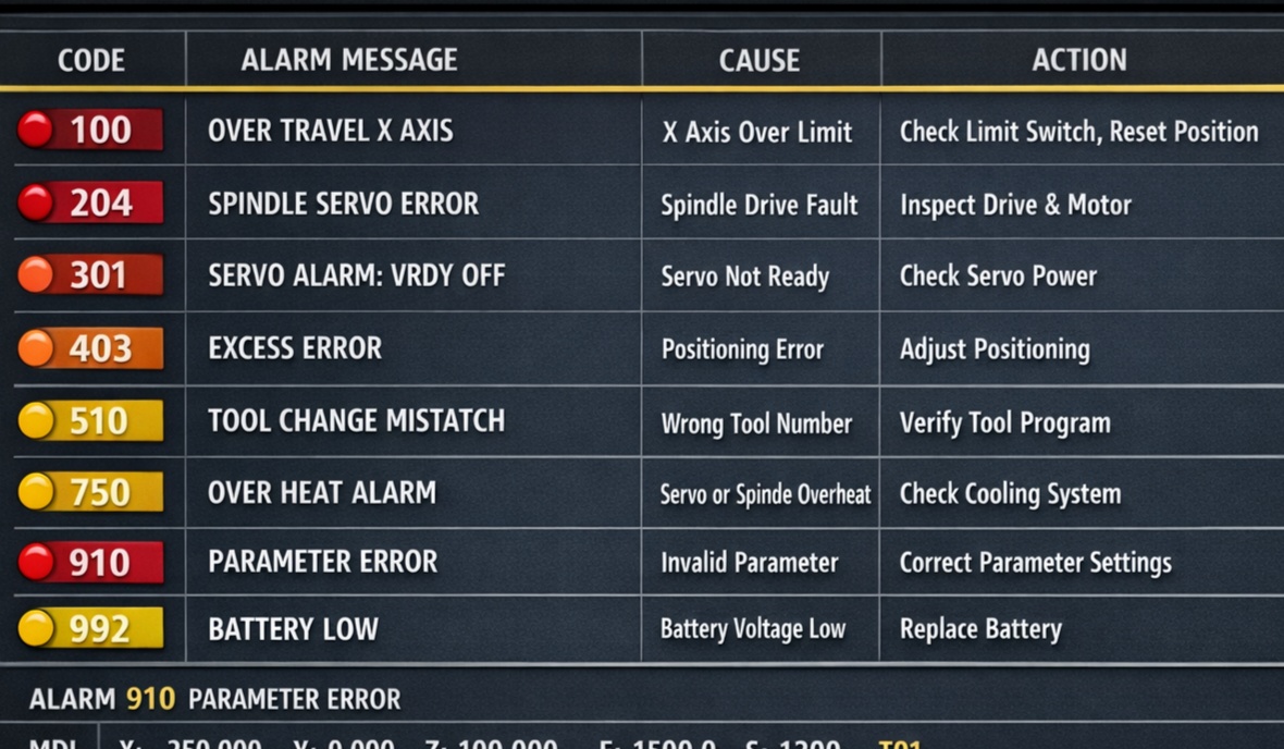 Fanuc CNC Alarm Codes: Comprehensive Guide for Operators