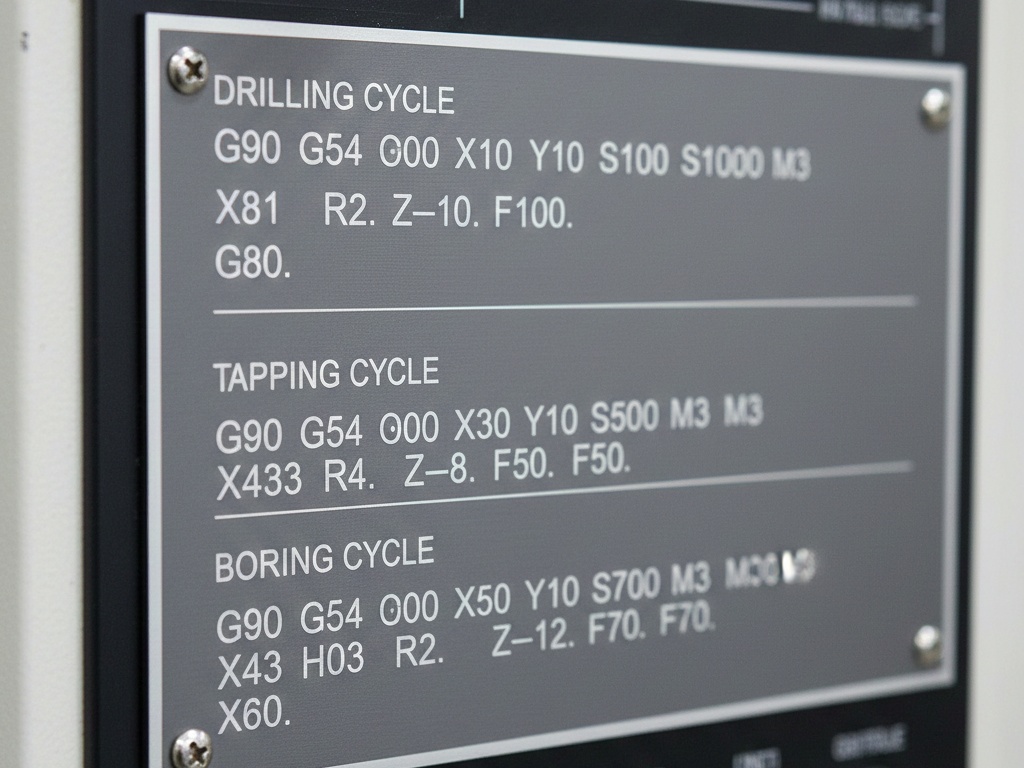 Fanuc G-Code Example for Drilling, Tapping, and Boring