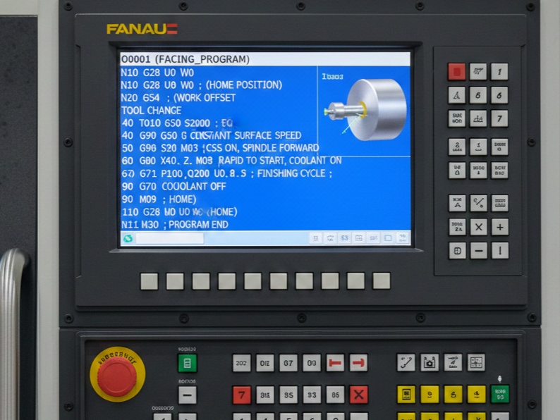 CNC Lathe Facing Program – Fanuc G Code Step by Step