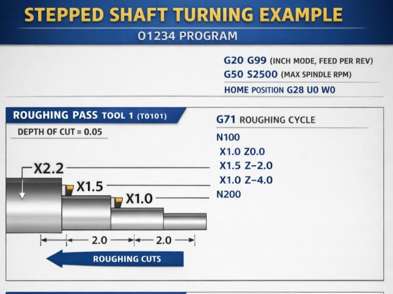Simple Shaft Turning on CNC Lathe: Full G/M-Code Example – CNC ...