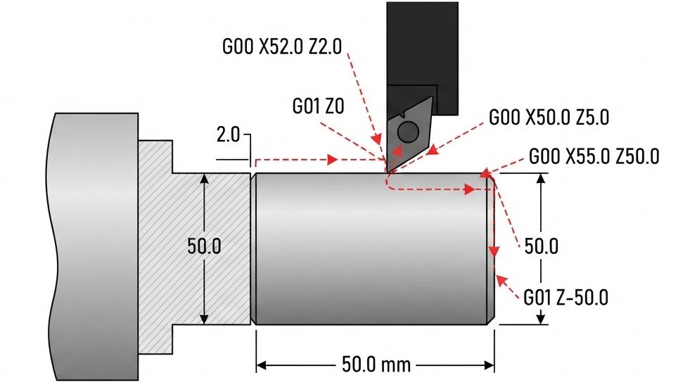 How to Program a CNC Turning Center: Example & Explanation